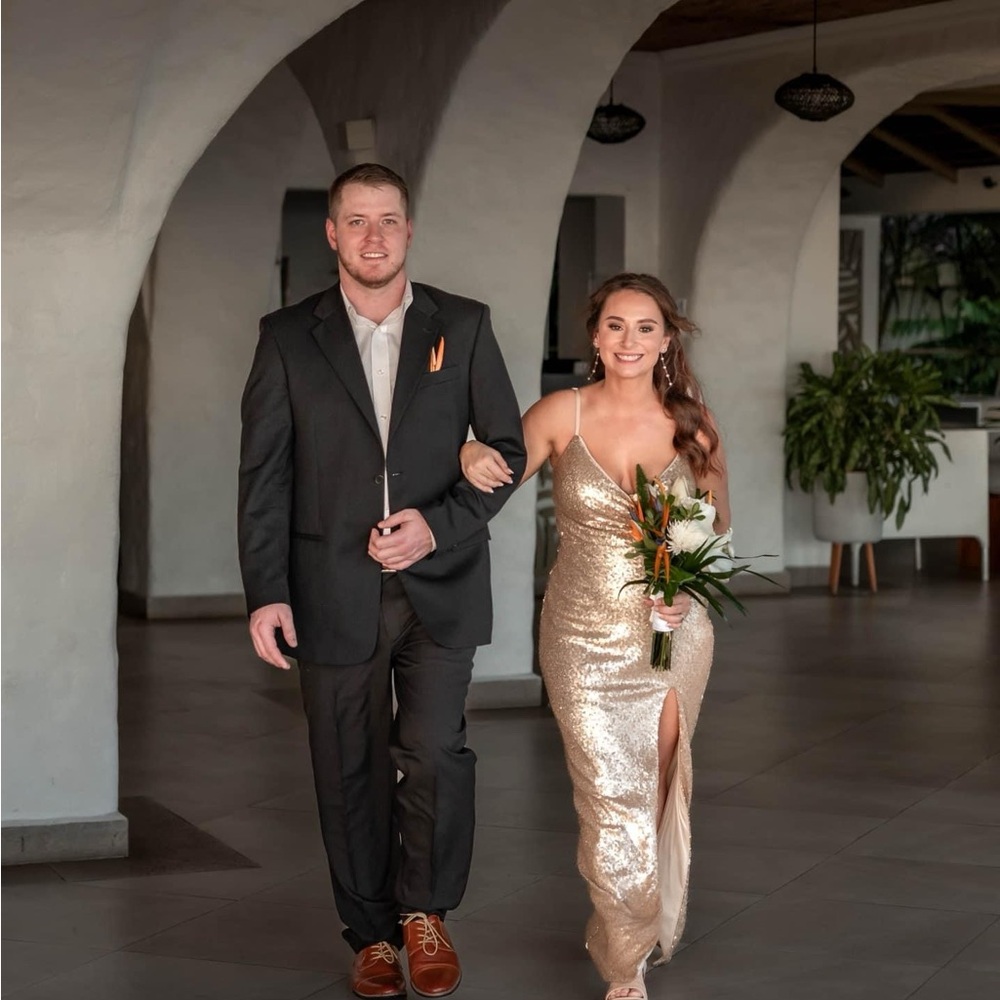 Revelry Rava Sequin Dress- Champagne gold